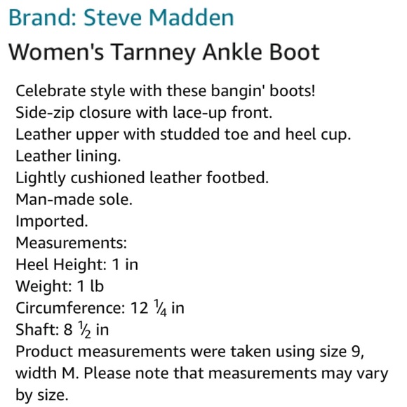 Steve Madden Tarnney Brown Gold Leather Stud Boots - Picture 16 of 16